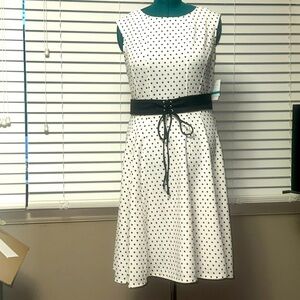 Danny & Nicole Black and White A-Line Sleeveless Dress